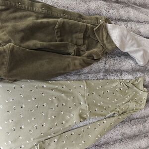 Art Class Olive Green Floral Kids Casual Dress